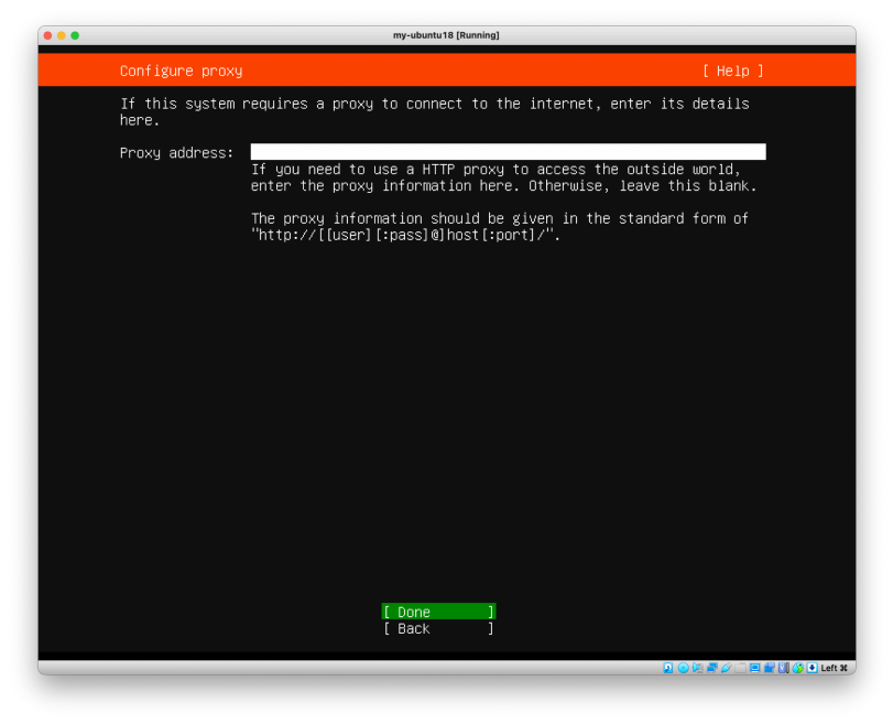 Visual showing We don’t need to setup any proxy, press Enter to skip it: