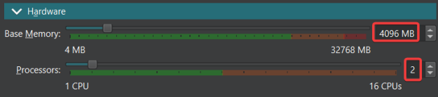 Visual showing Like the Memory and CPU allocation: