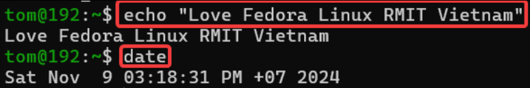 Visual showing Also test out other commands like this:
