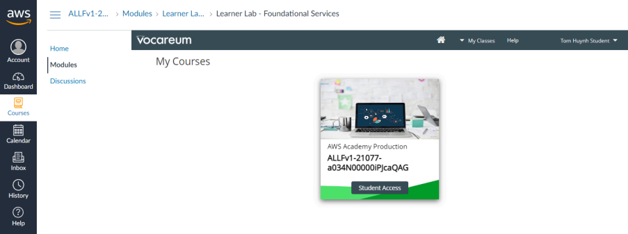Visual showing Select the Learner Lab item.