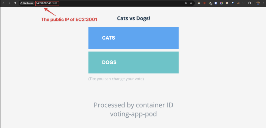 Screenshot illustrating our cluster: