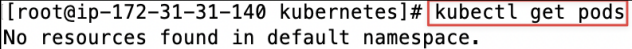 Screenshot illustrating kubectl get pods