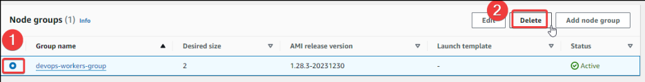 Screenshot illustrating the associated EC2 worker nodes.