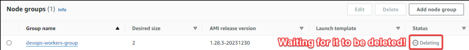 Screenshot illustrating the associated EC2 worker nodes.