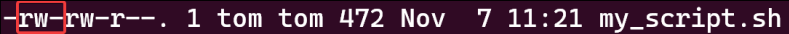 Visual showing You should see output similar to this, with your own username instead of tom: