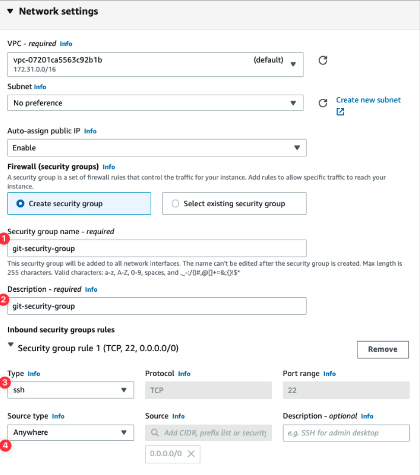 Screenshot illustrating We need to create a security group (firewall rules) to secure and protect our VMs: