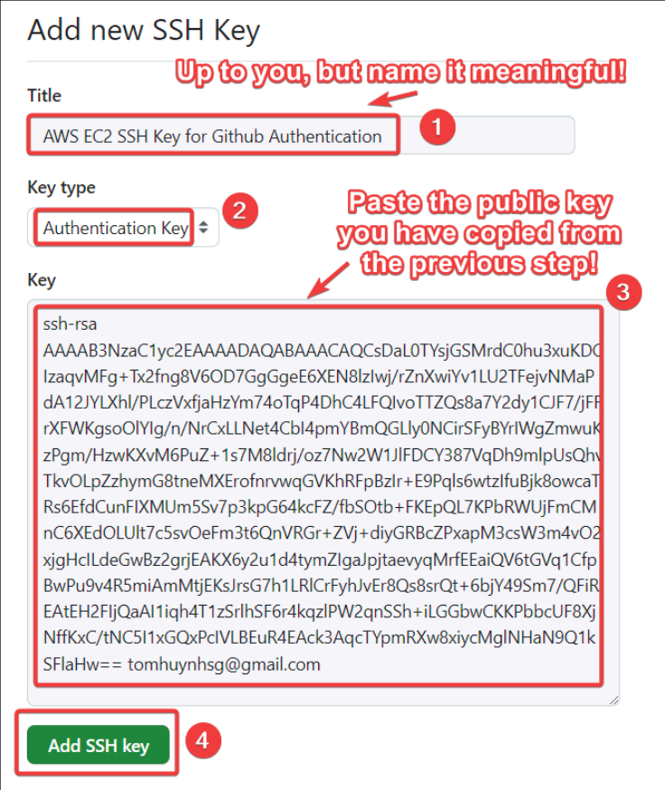 Screenshot illustrating Save the key.