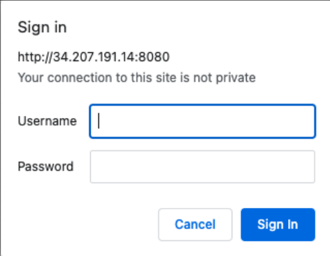 Screenshot illustrating It will ask for username and passwords:
