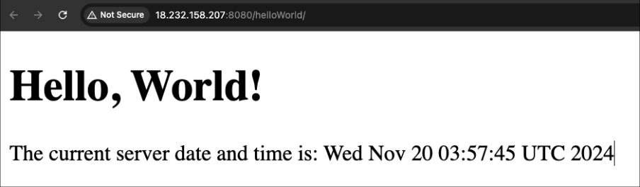 Screenshot illustrating Verify : Access the web application via the browser to ensure it displays the dynamic content.