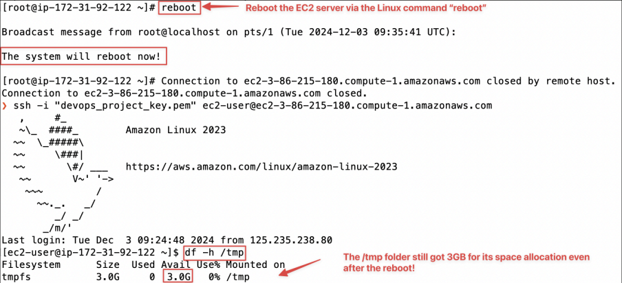 Screenshot illustrating space allocation would still have 3GB or revert back to 475MB: