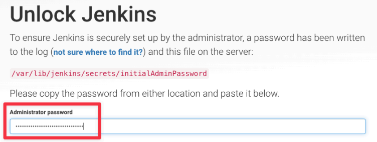 Screenshot illustrating Copy that string and paste that to the password login field and press Continue: