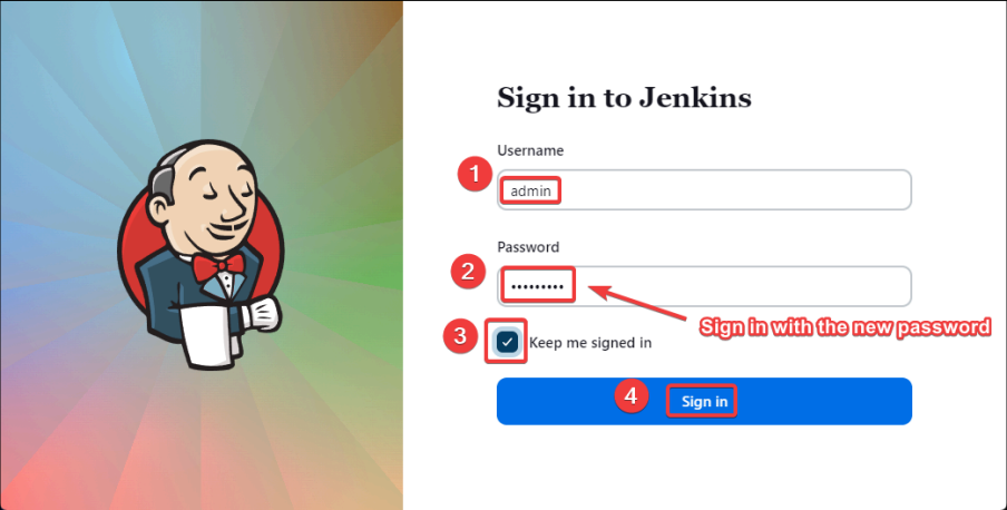 Screenshot illustrating password to login: