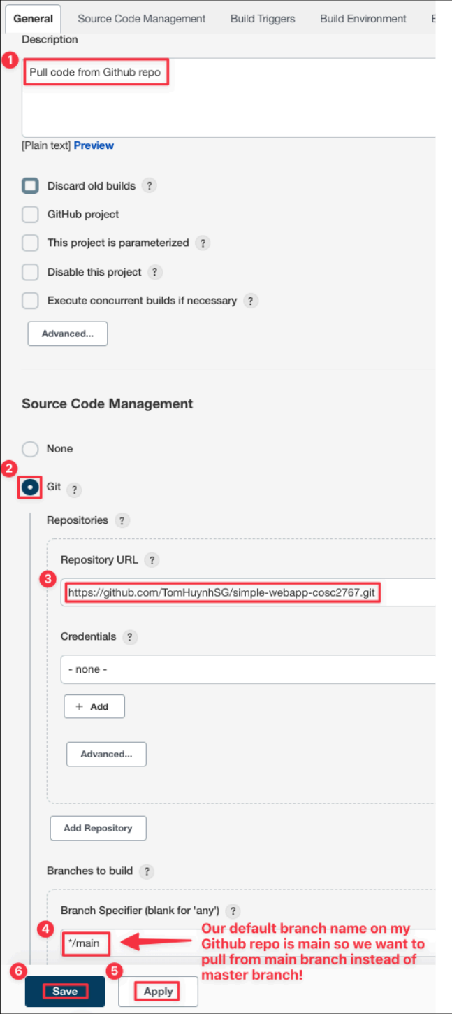 Screenshot illustrating Fill in the details of this new job as following: