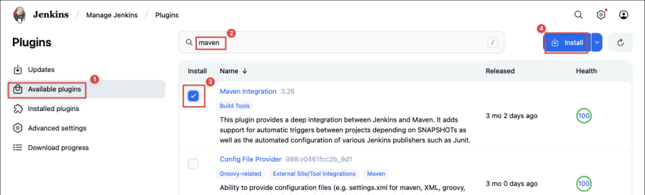 Screenshot illustrating Let’s install Maven integration plugin: