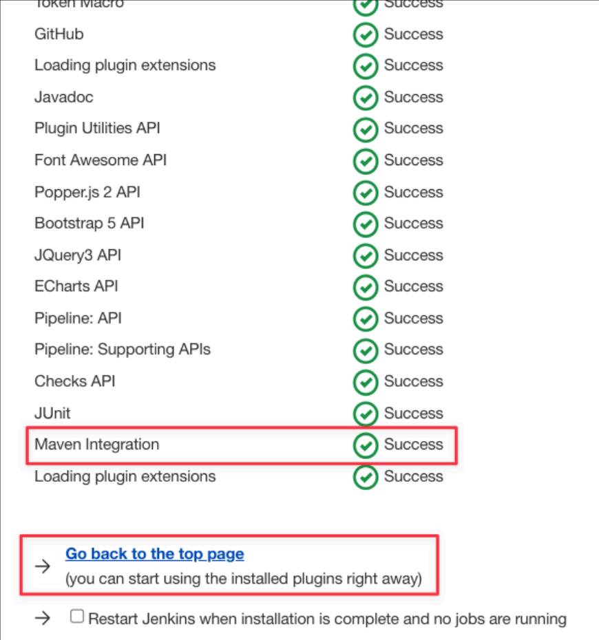 Screenshot illustrating You need to wait for it to install dependencies and the Maven integration plugin: