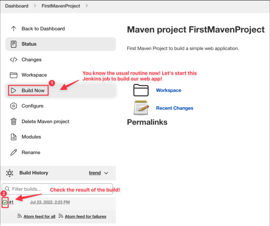 Screenshot illustrating Let’s get the real action of Jenkins: