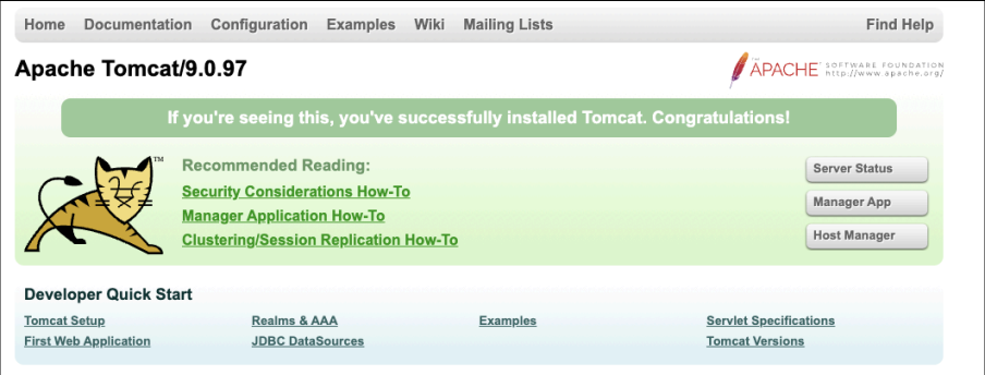 Screenshot illustrating instance via the port 8080: