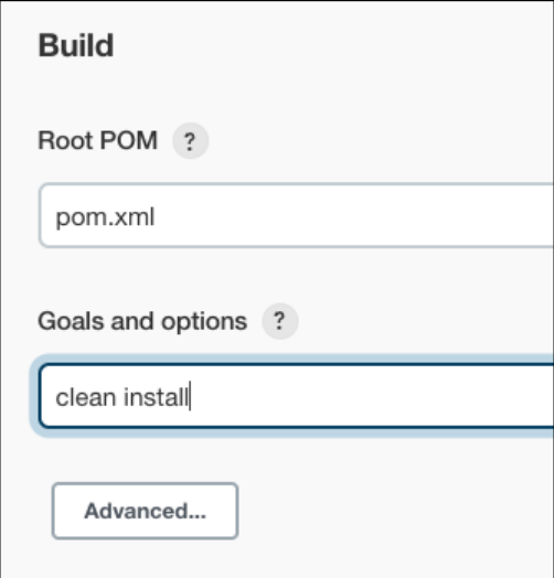 Screenshot illustrating Maven Build: