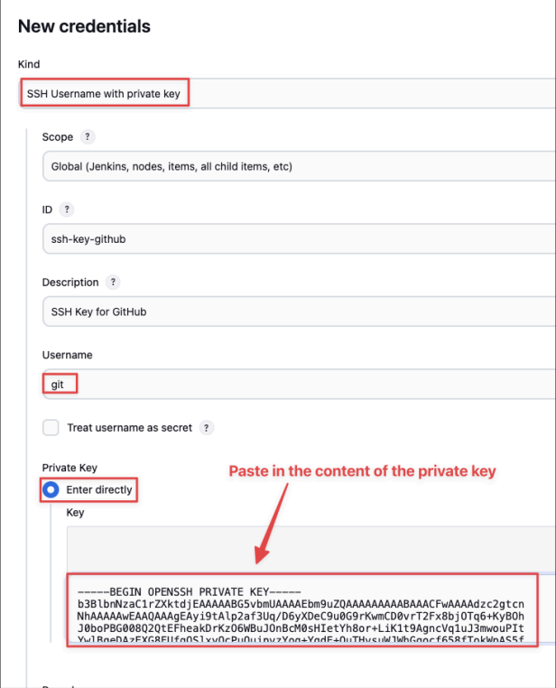 Screenshot illustrating Description: Add a description like SSH Key for GitHub.