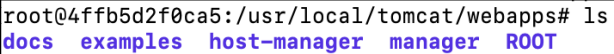 Screenshot illustrating webapps directory now contains folders like so: