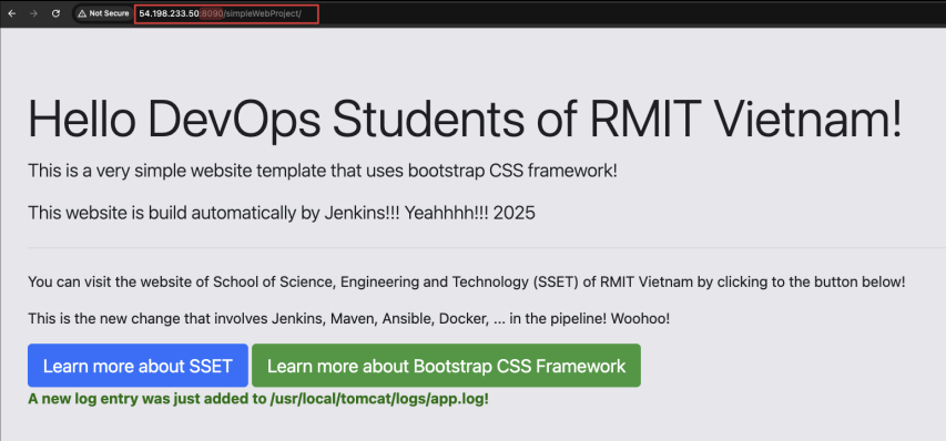 Screenshot illustrating http://<Your-Docker-Server-IP>: 8090 /simpleWebProject/.