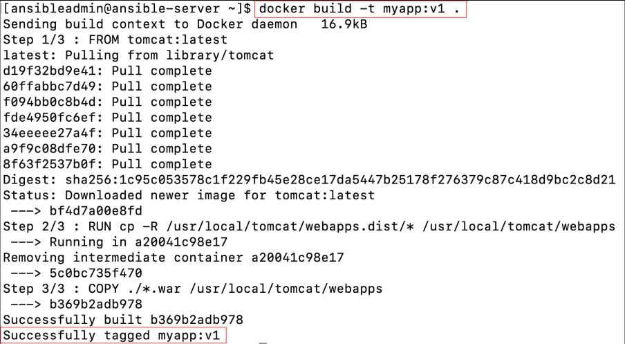 Screenshot illustrating docker build -t myapp:v1 .