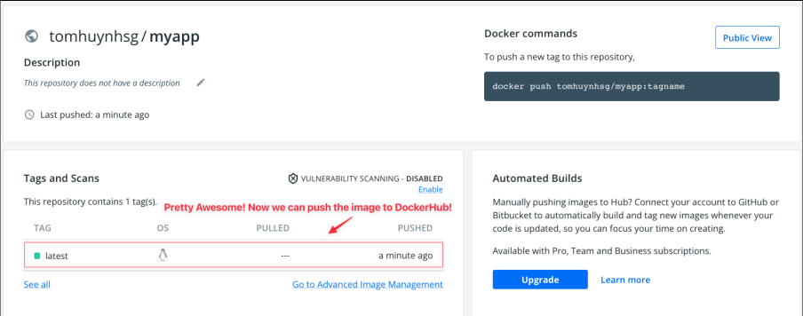 Screenshot illustrating on DockerHub: