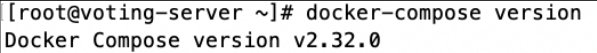 Screenshot illustrating docker-compose version