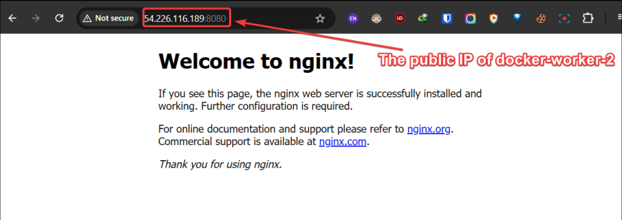 Screenshot illustrating the port 8080 as below: